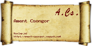 Ament Csongor névjegykártya